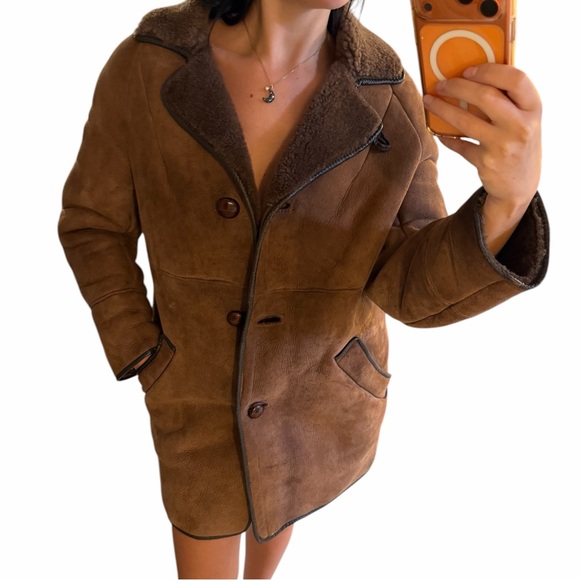 100% genuine sheepskin shearling vintage jacket - Picture 2 of 10